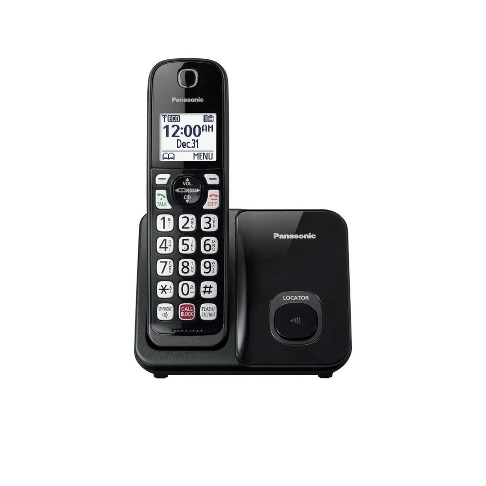Panasonic KX-TGD810B Cordless Phone w/ Call Block, Large Display, 1 Handset